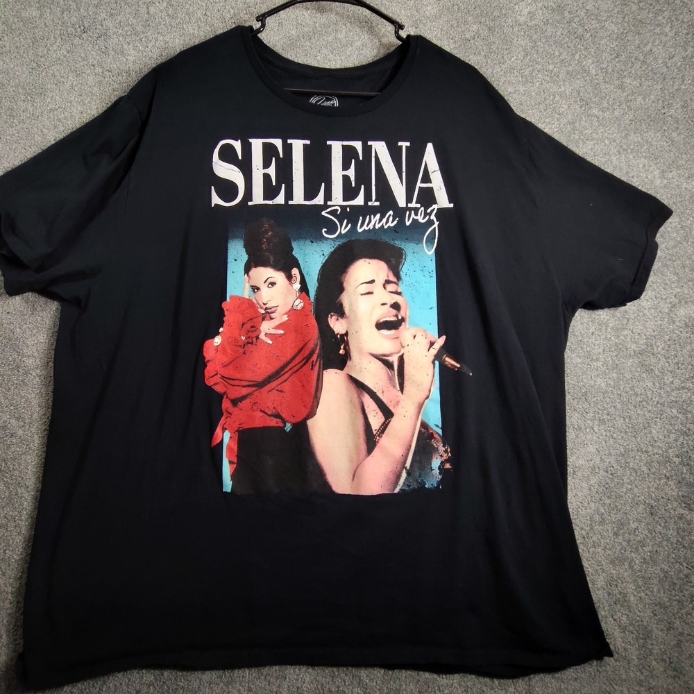 Selena Unisex Graphic T-Shirt 3XL Black Retro Logo Cotton Short Sleeve Casual